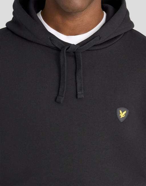 Lyle & Scott Mid layers shield badge pullover hoodie in z865 jet black, 3 of 5