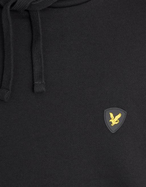 Lyle & Scott Mid layers shield badge pullover hoodie in z865 jet black, 5 of 5