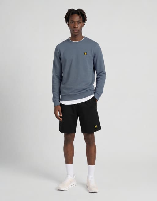 Lyle & Scott Mid layers sports loopback crew neck in y276 steel blue, 2 of 5