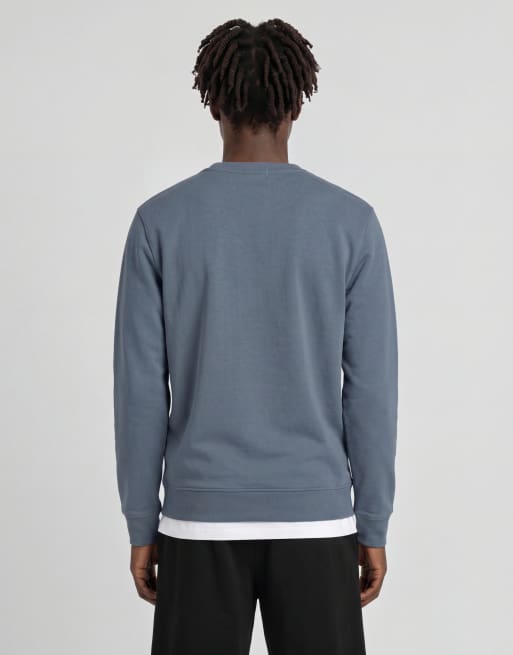 Lyle & Scott Mid layers sports loopback crew neck in y276 steel blue, 3 of 5