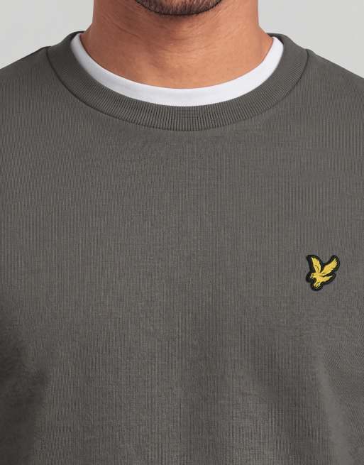 Lyle & Scott Mid layers sports loopback crew neck in y350 mercury grey, 4 of 5
