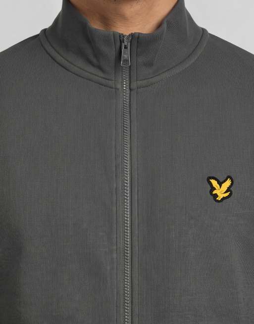 Lyle & Scott Mid layers sports loopback track top in y350 mercury grey, 5 of 6