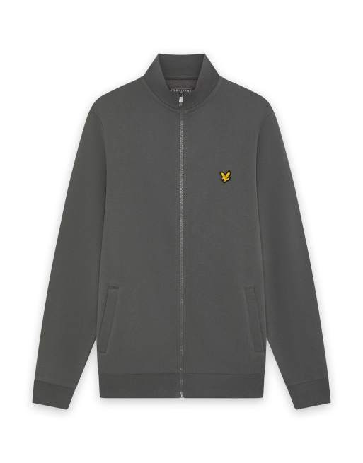 Lyle & Scott Mid layers sports loopback track top in y350 mercury grey, 6 of 6