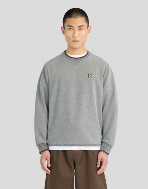 Lyle & Scott Mid layers static marl interlock sweatshirt in y337 static black marl - view 1