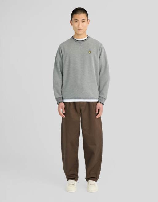 Lyle & Scott Mid layers static marl interlock sweatshirt in y337 static black marl, 2 of 6