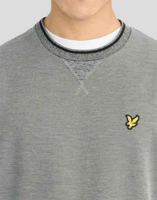 Lyle & Scott Mid layers static marl interlock sweatshirt in y337 static black marl, 3 of 6