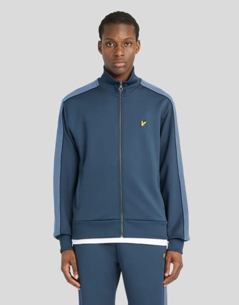 Lyle & Scott Mid layers striped taped track jacket in z271 dark navy - view 1