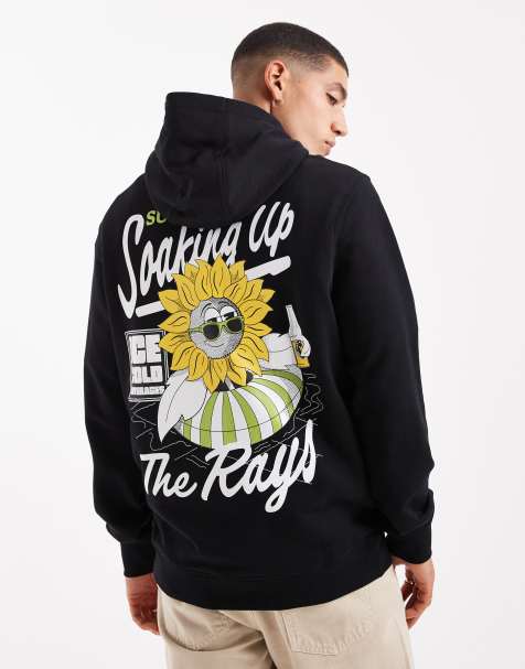 Lyle & Scott Mid layers sunnies pool bar graphic pullover hoodie in z865 jet black - view 1