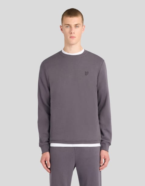 Lyle & Scott Mid layers superfine crew neck sweatshirt in y079 iron - view 1