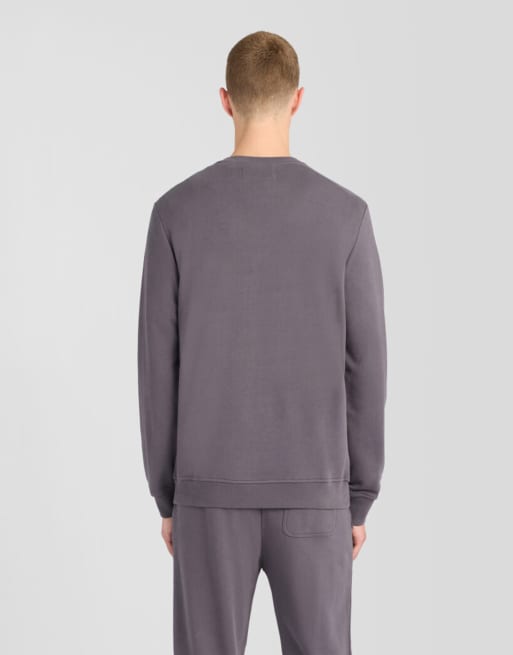 Lyle & Scott Mid layers superfine crew neck sweatshirt in y079 iron, 4 of 6