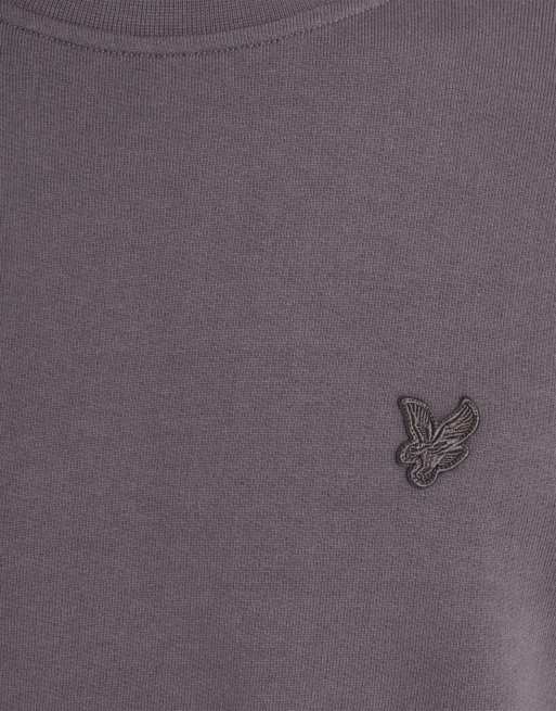 Lyle & Scott Mid layers superfine crew neck sweatshirt in y079 iron, 6 of 6