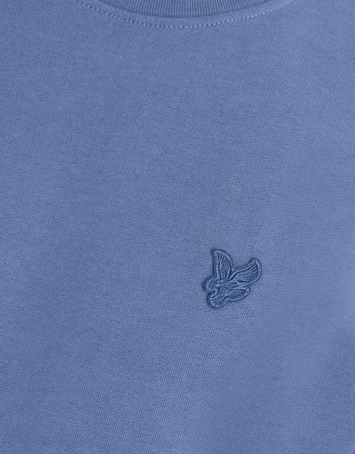 Lyle & Scott Mid layers superfine crew neck sweatshirt in y253 smoke blue, 6 of 6