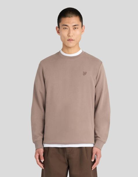 Lyle & Scott Mid layers superfine crew neck sweatshirt in y268 mink taupe - view 1