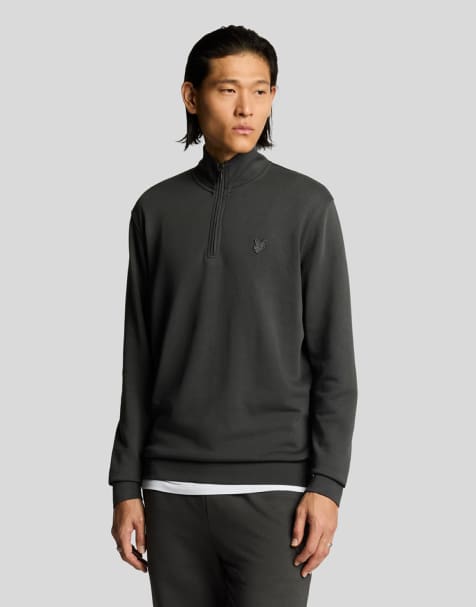 Lyle & Scott Mid layers superfine quarter zip sweatshirt in w635 gunmetal - view 1