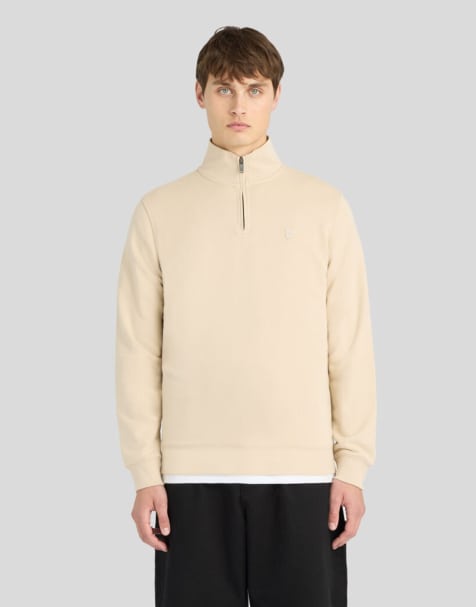 Lyle & Scott Mid layers superfine quarter zip sweatshirt in x685 mask grey - view 1