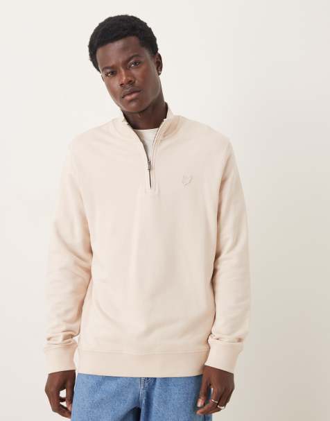 Lyle & Scott Mid layers superfine quarter zip sweatshirt in x891 pink tint - view 1