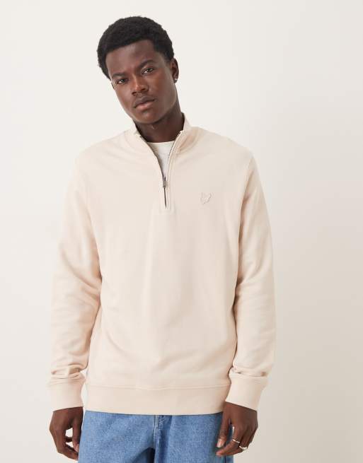 Lyle & Scott Mid layers superfine quarter zip sweatshirt in x891 pink tint