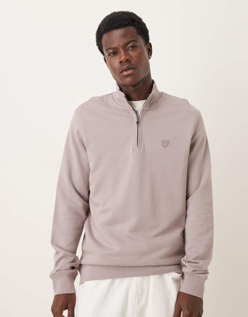 Lyle & Scott Mid layers superfine quarter zip sweatshirt in x893 fife