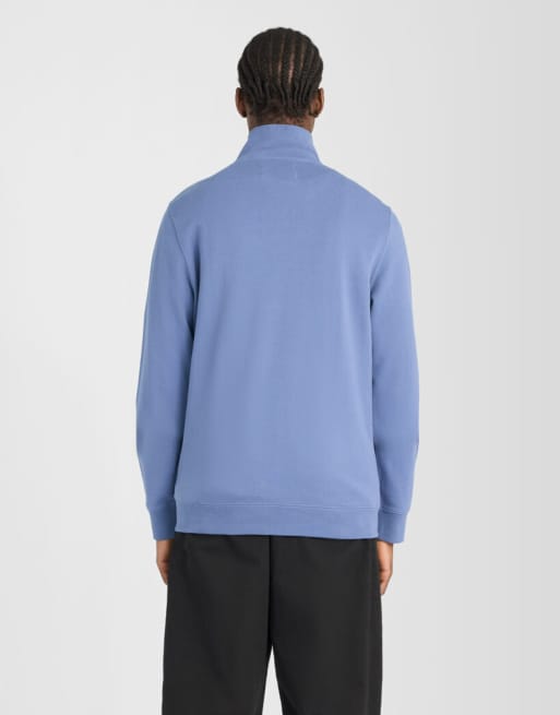 Lyle & Scott Mid layers superfine quarter zip sweatshirt in y253 smoke blue, 4 of 6