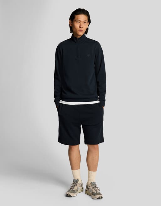 Lyle & Scott Mid layers superfine quarter zip sweatshirt in z271 dark navy, 2 of 7