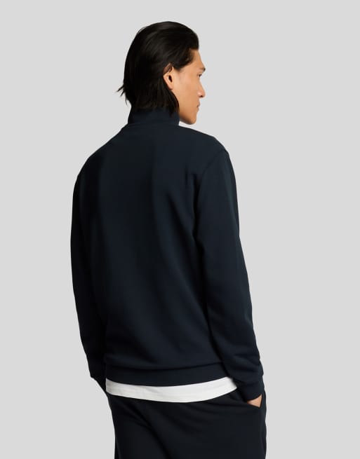 Lyle & Scott Mid layers superfine quarter zip sweatshirt in z271 dark navy, 3 of 7