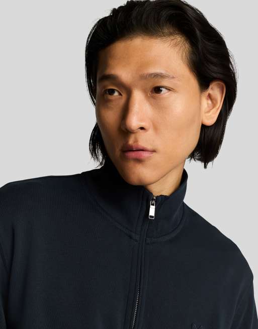 Lyle & Scott Mid layers superfine quarter zip sweatshirt in z271 dark navy, 4 of 7