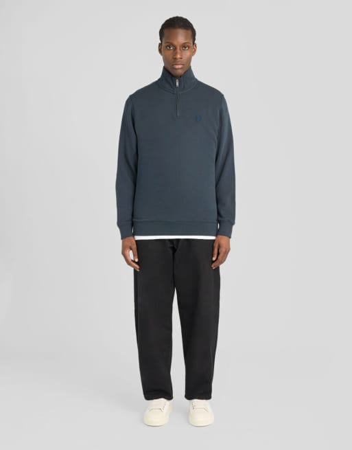 Lyle & Scott Mid layers superfine quarter zip sweatshirt in z271 dark navy, 7 of 7