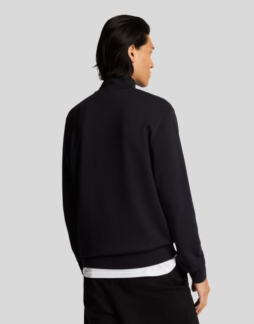 Lyle & Scott Mid layers superfine quarter zip sweatshirt in z865 jet black, 3 of 7