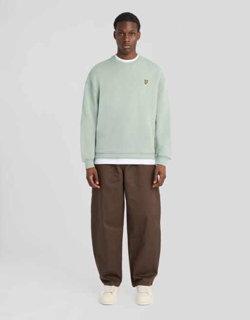 Lyle & Scott Mid Layers sweat-shirt col rond en molleton épais, vert clair, 2 de 6