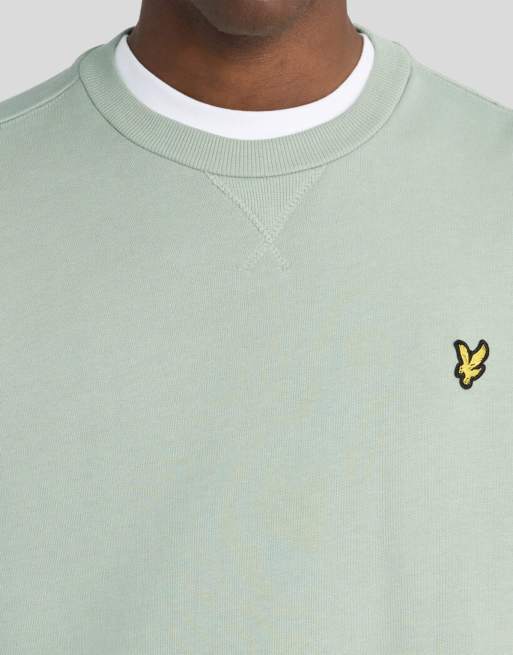 Lyle & Scott - Mid Layers - Sweatshirt van zware loopback met ronde hals in lichtgroen, 3 van 6