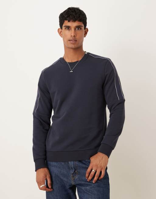 Lyle & Scott Mid layers tape crew neck in z271 dark navy
