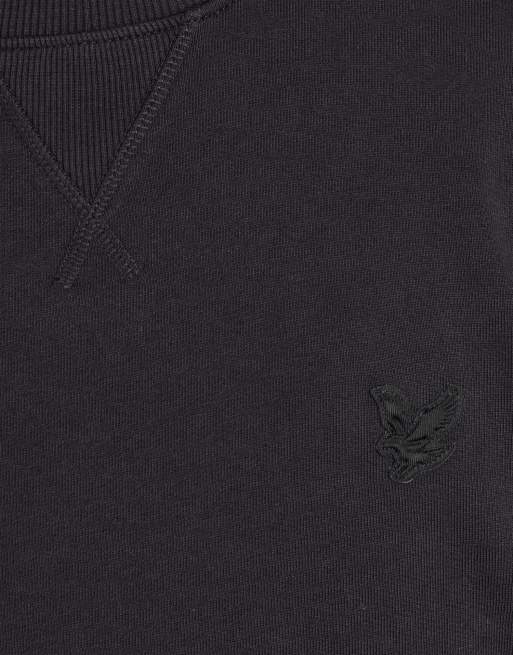 Lyle & Scott Mid layers textured eagle crew neck sweatshirt in z865 jet black, 5 of 5