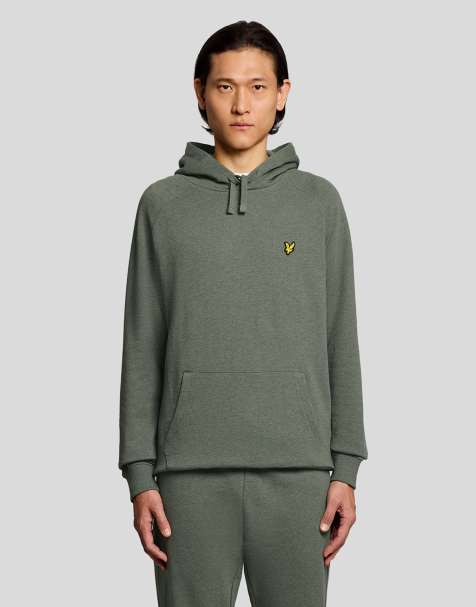 Lyle & Scott Mid layers tri marl raglan hoodie in y178 khaki tri marl - view 1