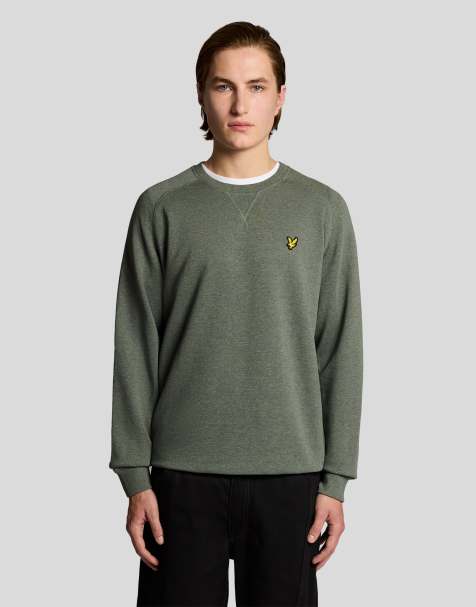 Lyle & Scott Mid layers tri marl raglan sweatshirt in y178 khaki tri marl - view 1