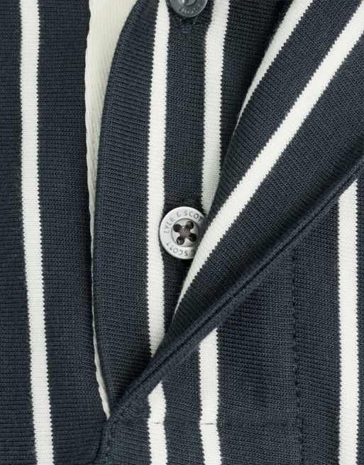 Lyle & Scott Mid layers vertical stripe rugby in w403 dark navy/ white, 6 of 6
