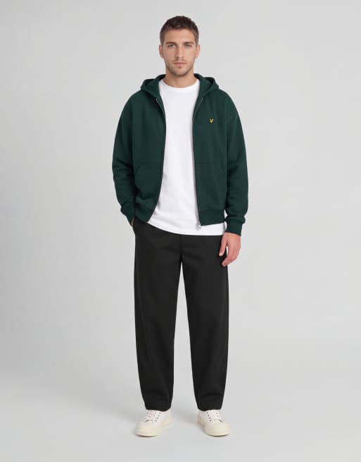 Lyle & Scott Mid layers zip through hoodie in w486 dark green, 2 of 5