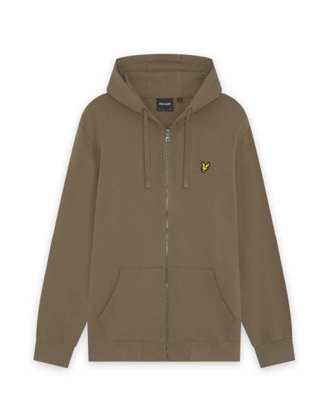 Lyle & Scott Mid layers zip through hoodie in x569 khaki ash - view 1