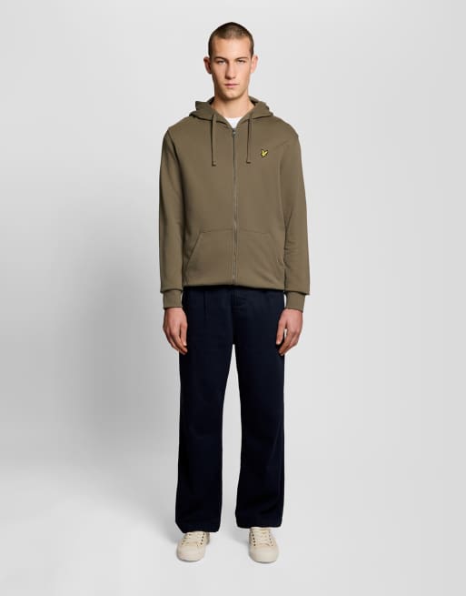 Lyle & Scott Mid layers zip through hoodie in x569 khaki ash, 3 of 6