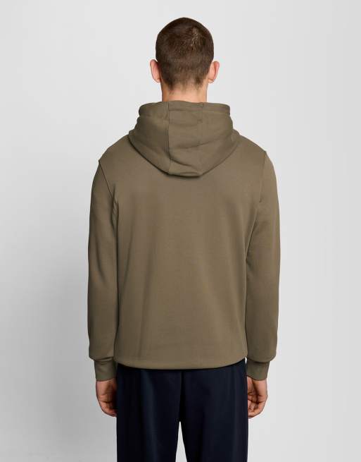 Lyle & Scott Mid layers zip through hoodie in x569 khaki ash, 5 of 6