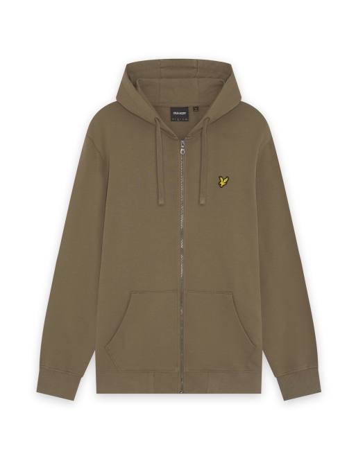 Lyle & Scott Mid layers zip through hoodie in x569 khaki ash, 6 of 6