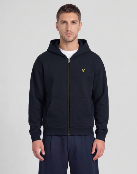 Lyle & Scott Mid layers zip through hoodie in z271 dark navy - view 1