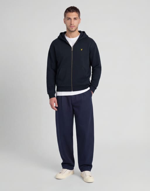 Lyle & Scott Mid layers zip through hoodie in z271 dark navy, 2 of 5