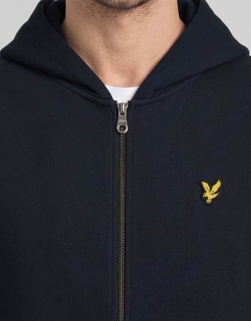 Lyle & Scott Mid layers zip through hoodie in z271 dark navy, 4 of 5