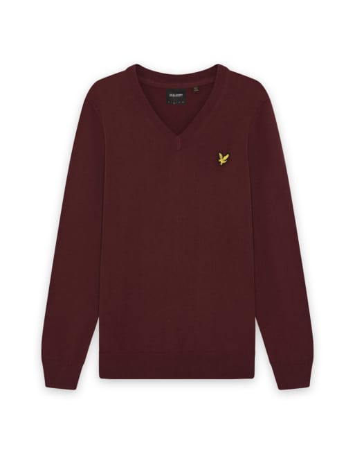 Lyle & Scott - Mid - Maglione con scollo a V colore claret jug, 1 di 6