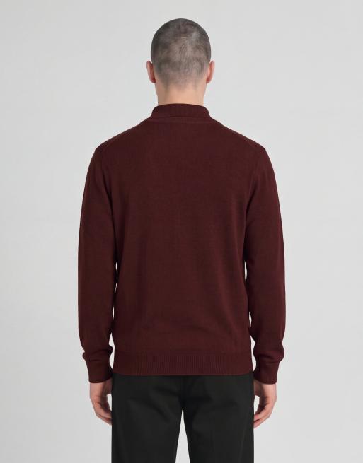 Lyle & Scott - Mid - Maglione con scollo a V colore claret jug, 4 di 6