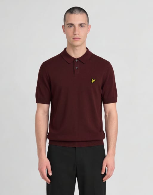 Lyle & Scott - Mid - Polo in maglia media bordeaux, 2 di 6