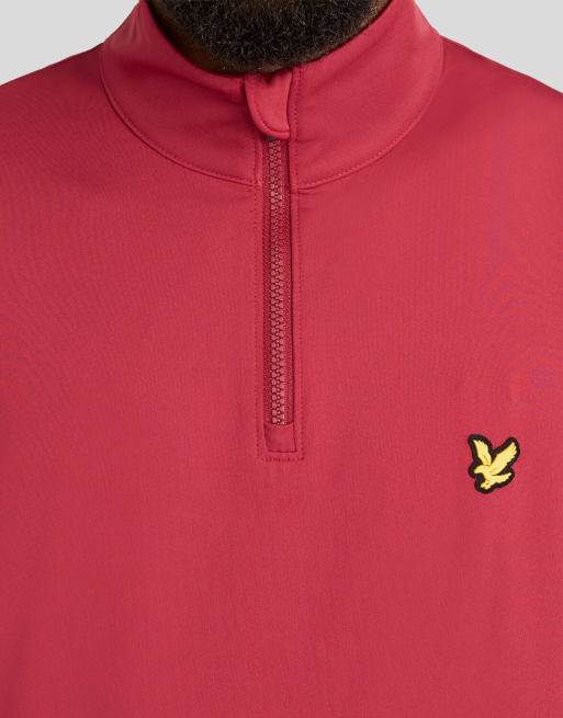 Lyle & Scott midlayer da golf con zip corta in x202 plum, 3 di 6