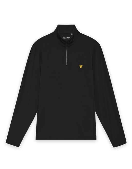 Lyle & Scott midlayer da golf con zip corta, z865 nero jet, 5 di 7
