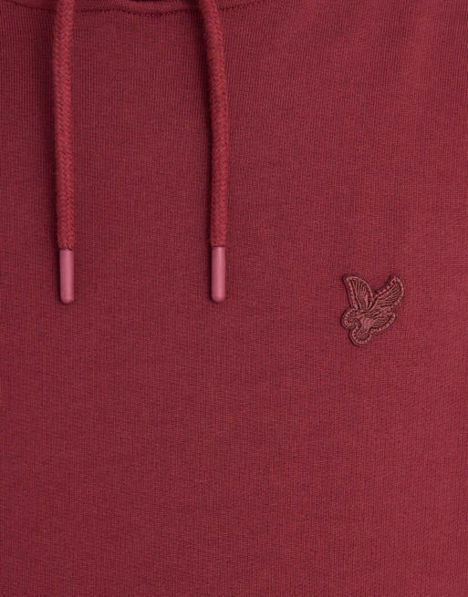 Lyle & Scott midlayer felpa con cappuccio in superfine w976 fairway burgundy, 6 di 6