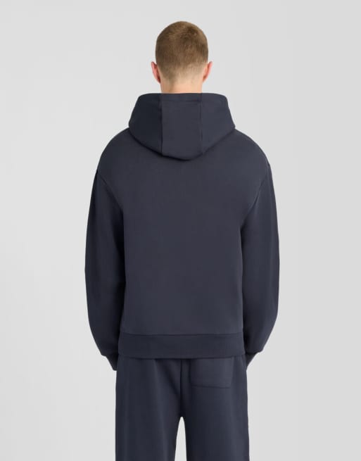 Lyle & Scott midlayer hoodie van zware loopback met volledige rits in donker marineblauw, 4 van 6